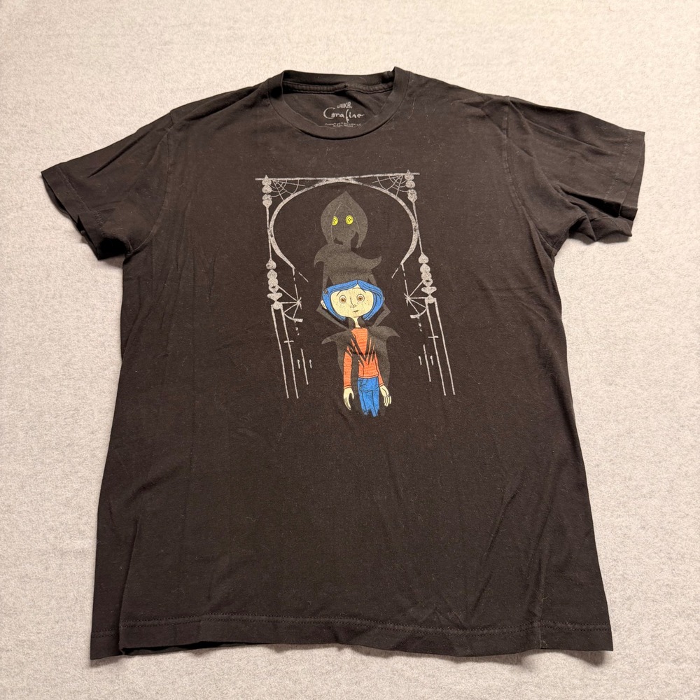 Coraline Other Mother Shadow Graphic T-Shirt Black‎ Mens Medium M Cotton Laika